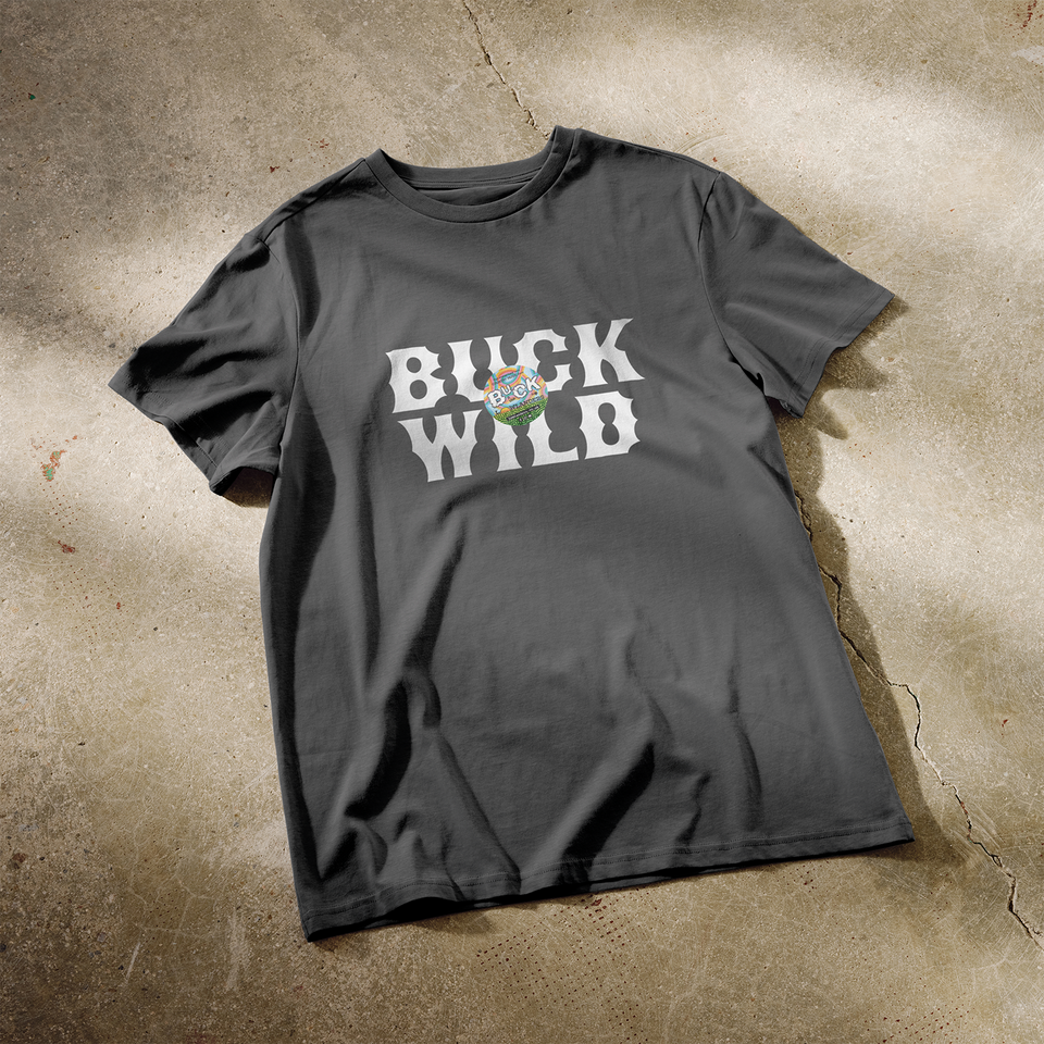 BUCK WILD TEE - GREY - £25