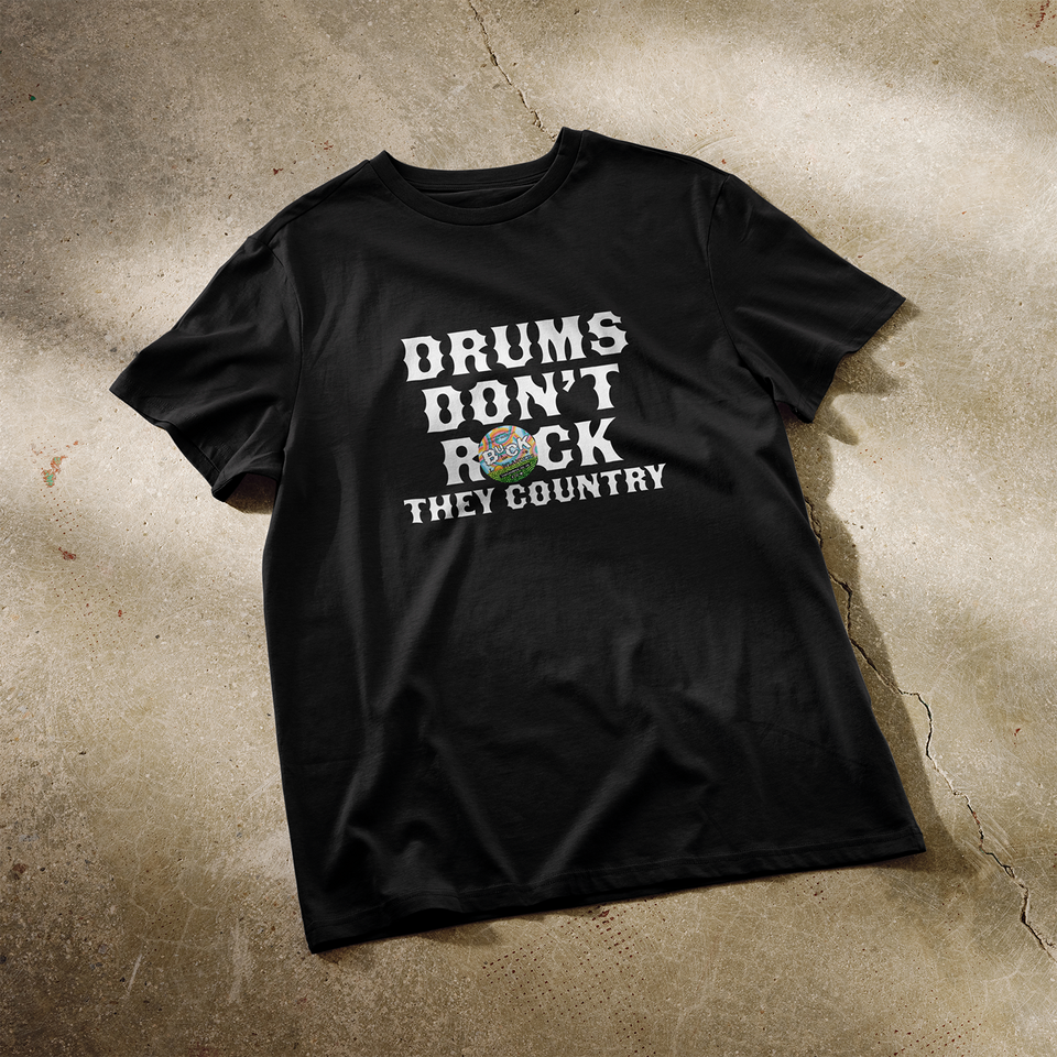 DRUMS DON&#39;T ROCK TEE - BLACK - £25