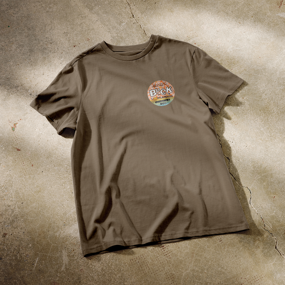 BUCK LOGO TEE - BROWN - £25